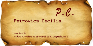 Petrovics Cecília névjegykártya