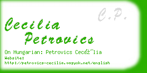 cecilia petrovics business card